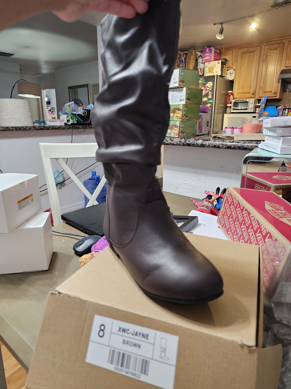 Journee Collection Brown Knee-High Heeled Riding Boots